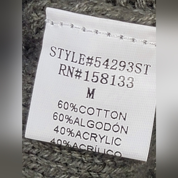 Pink Clover StitchFix Gabriel Size Medium Olive Green Mock Neck Textured Sweater - Picture 10 of 11